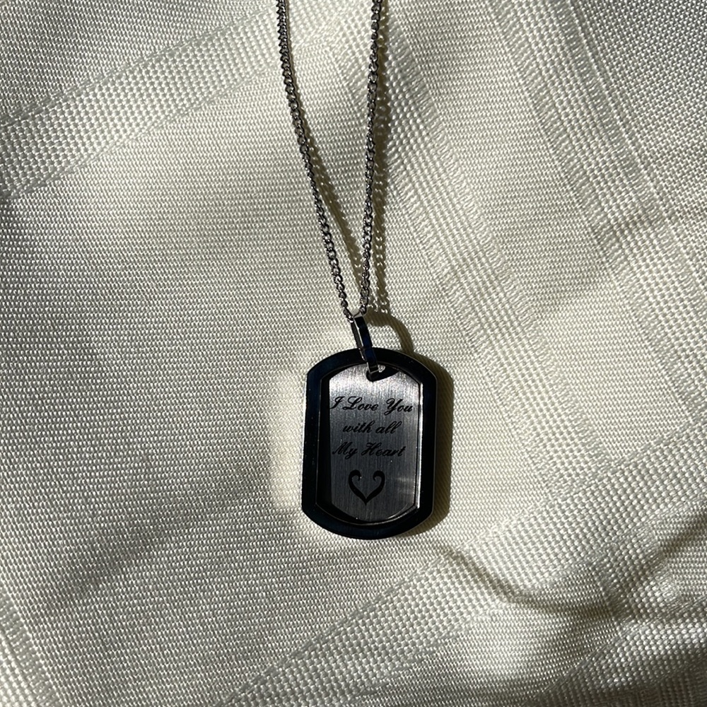 I Love You with All My Heart Pendant Stainless Steel Necklace